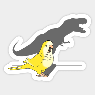 T-rex Yellow Lutino Monk Parakeet Sticker